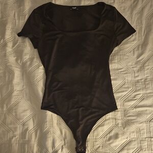 Express Black Fitted Short Sleeve Bodysuit